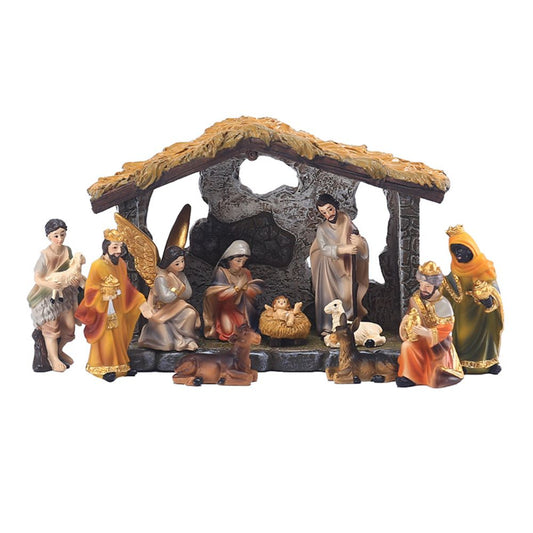 12Pcs Nativity Figurine Christ Easter Nativity Scene Set Religious Ornament Gift Ideas Wonderful Decoration For Home