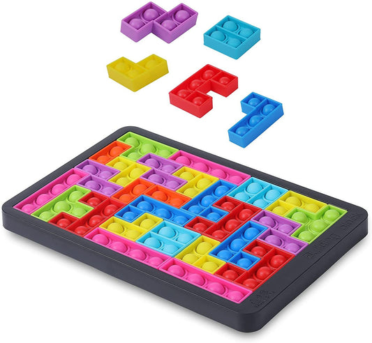 27pcs Colorful Jigsaw Puzzle Pops Its Fidget Toys Anti-stress Push Bubble Sensory Children Puzzle Board Educational Toy