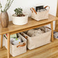 Natural Storage Basket Storage Box Cabinet Clothing Storage Basket Khaki Beige Handle Carrying Durable Organizing Basket