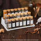 24 pieces Labeled Spice Jars Empty Square Spice Containers Airtight Wood Caps Kitchen Condiment Storage