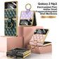 For Galaxy Z Flip 3 Case with Finger Ring Holder Ultra Thin Protective Back Cover Ring Plating Leather Screen Protector