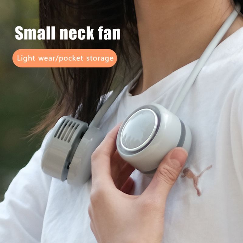 Neck Fan Portable Foldable Low Noise High Quality Silent Mini Clip Cooling Neck Strap USB Charging Compact and Portable