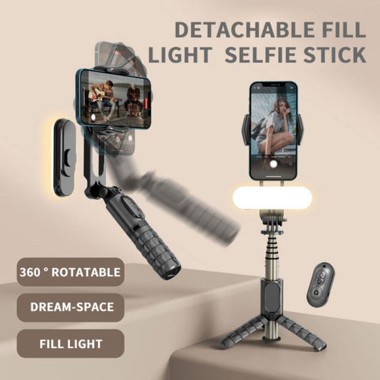 Mini Handheld Gimbal Stabilizer Q09 Wireless Bluetooth Selfie Stick Tripod With Detachable Fill Light Tripod