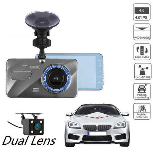 Cheapest Dash Cam Dual Lens Car DVR Camera HD 1080p IPS Front + Rear Night Vision with loop recording function