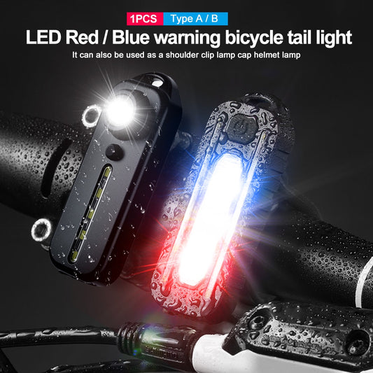 LED Red Blue Shoulder Police Light with Clip USB Charging Flashing Warning Safety Flashlight Torch Bicycle Warn Light Work Lamp