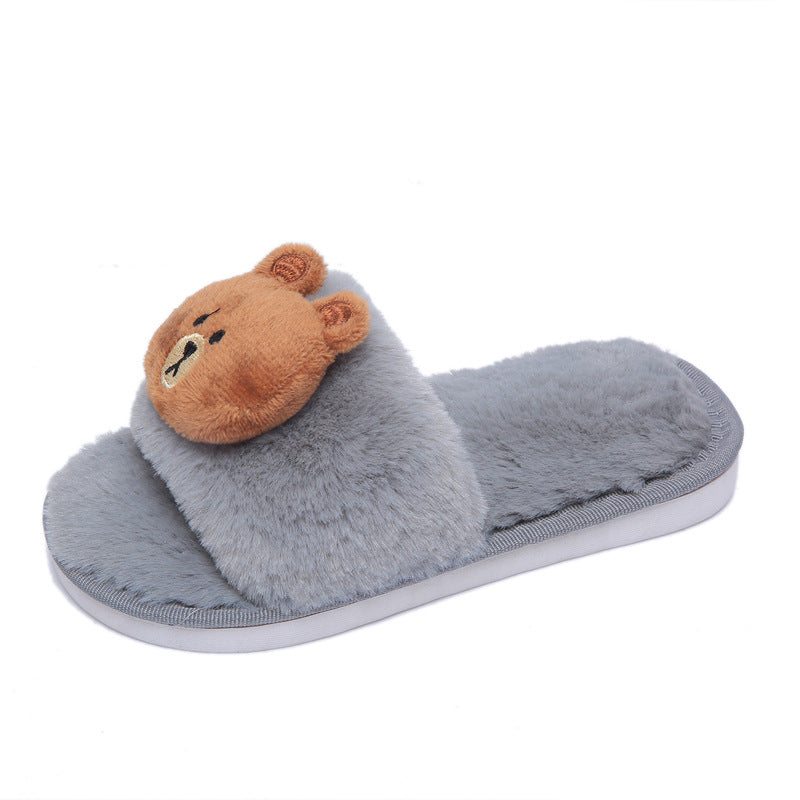 Indoor House Slipper Soft Plush Cotton Cute Slippers Cartoon Non-Slip Home Floor Furry Men Women For Bedroom Holiday