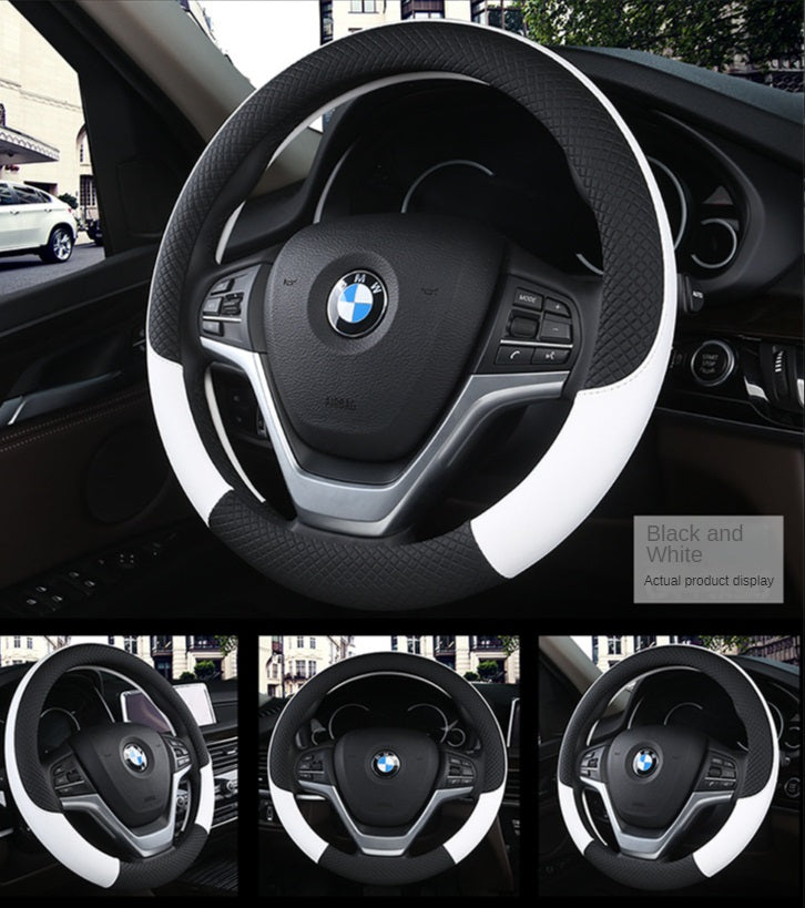 Car Steering Wheel Covers 38cm Universal Leather Cushion Cover Universal Classic Color Matching Handle Auto Accessories