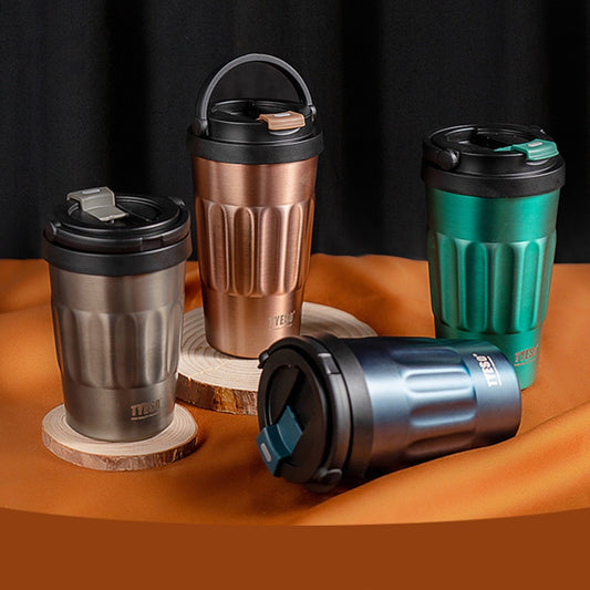 Classic 500ml Double Stainless Steel 304 Coffee Mug With Handle Portable Car Thermal Flask Travel Portable Tumbler