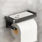 Toilet Paper Holder with Shelf, Aluminum Tissue Roll Holder with Mobile Phone Storage Shelf for Modern Bathroom