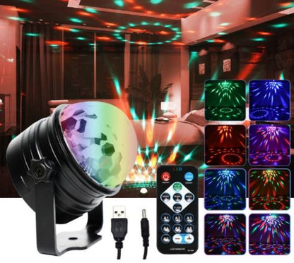 Sound Activated Disco Ball LED Strobe RBG Lights Lamp for Home Room Party Dance Bar with Remote For Room Party Holiday