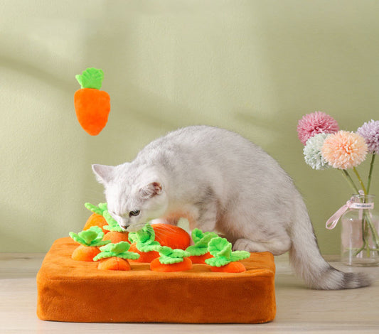 Pet Garden Carrot Plush Toy Hide-And-Seek Durable Pet Snuffle Mat Interactive Dog Toy Pull Up Carrots