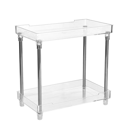 Transparent Two-Layer Cosmetic Storage Rack Large-Capacity Wash Table Bathroom Waterproof Desktop Box ins Style Bedroom