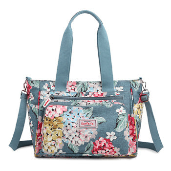 Large Capacity Bag BL Bouquet Print Canvas Fashionable Stylish Shoulder Or Sling Crossbody Bag Front Pocket With Zipper