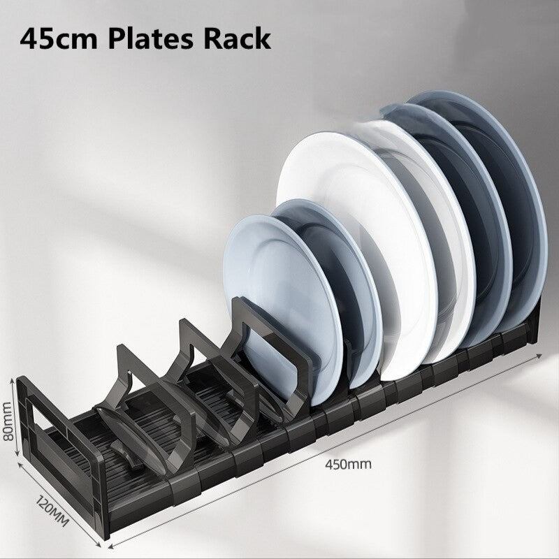 Dish Rack Plate Rack Pot Lid Holder Draining Bowl Rack Aluminum Dishwashing Water Filter Partition Plates Dish Organizer