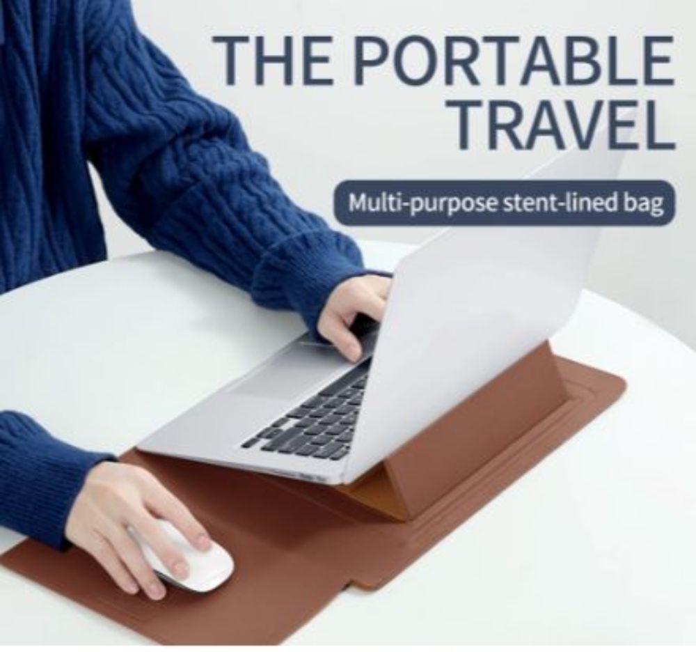 Laptop Stand Bag Pouch Leather Sleeve Waterproof Cover With Holder Function Laptop Sleeve And Stand High Quality Protect