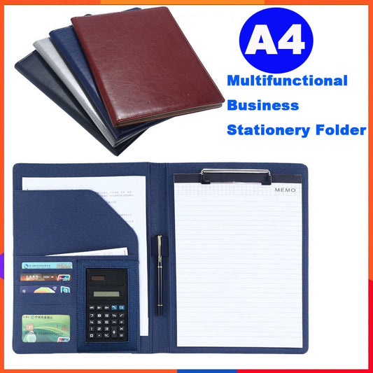 A4 Multifunctional Conference Folder, Business Stationery Organizers, PU Leather Document Equipment