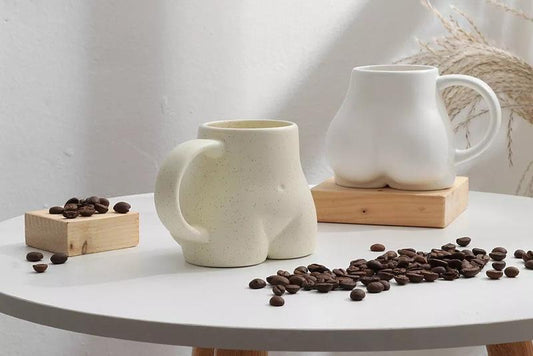 Creative Plump Cup With Sesame Glaze Ceramic Coffee Cup, Fun And Personalized Butt Mug, Niche Design, Korean Minimalist