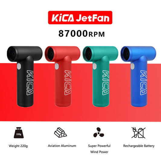 KICA Jetfan Electric Air Blower Mini Turbo Fan Cordless Compressed Air Duster Cleaner for Computer Rechargeable Portable BBQ Fan