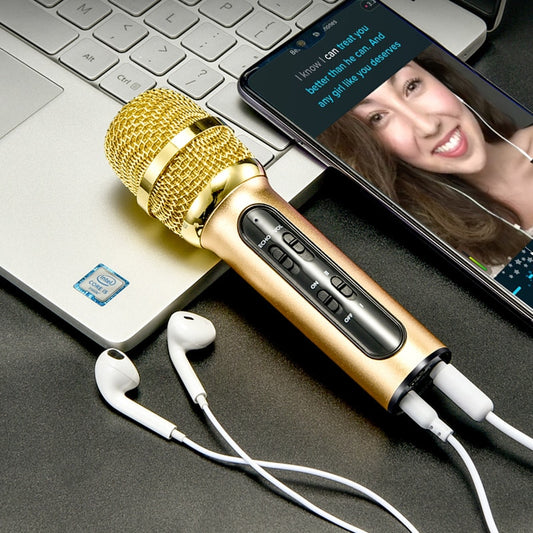 Portable Professional Karaoke Condenser Microphone Sing Recording Live Microphone Mobile Phone Computer With ECHO Sounds