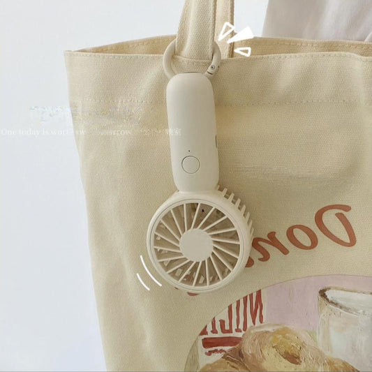 Hanging Bag Handheld Small Fan mini Portable Handy Tool Cute USB Charging Outdoor Korean ins Milky White Simple Electric