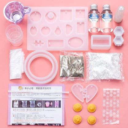 30pcs DIY Crystal Epoxy Resin Starter Kit, Epoxy Resin Supplies for Beginners Includes Resin Silicone Molds, Epoxy Resin