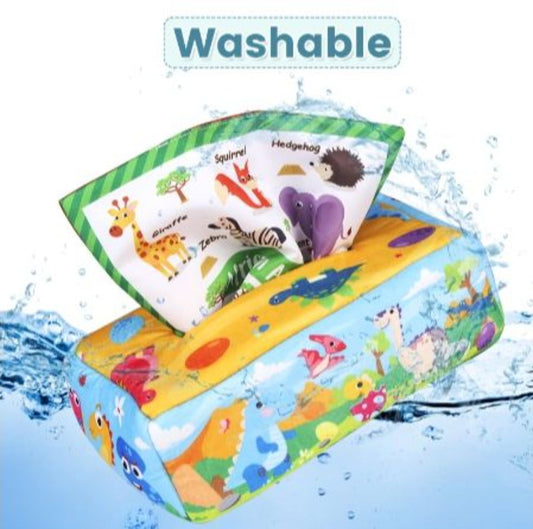 Baby Tissue Box Toy Colorful Scarves Educational Sensory Toys for Kids Newborn Infant Montessori Soft Fabric Tissue Box