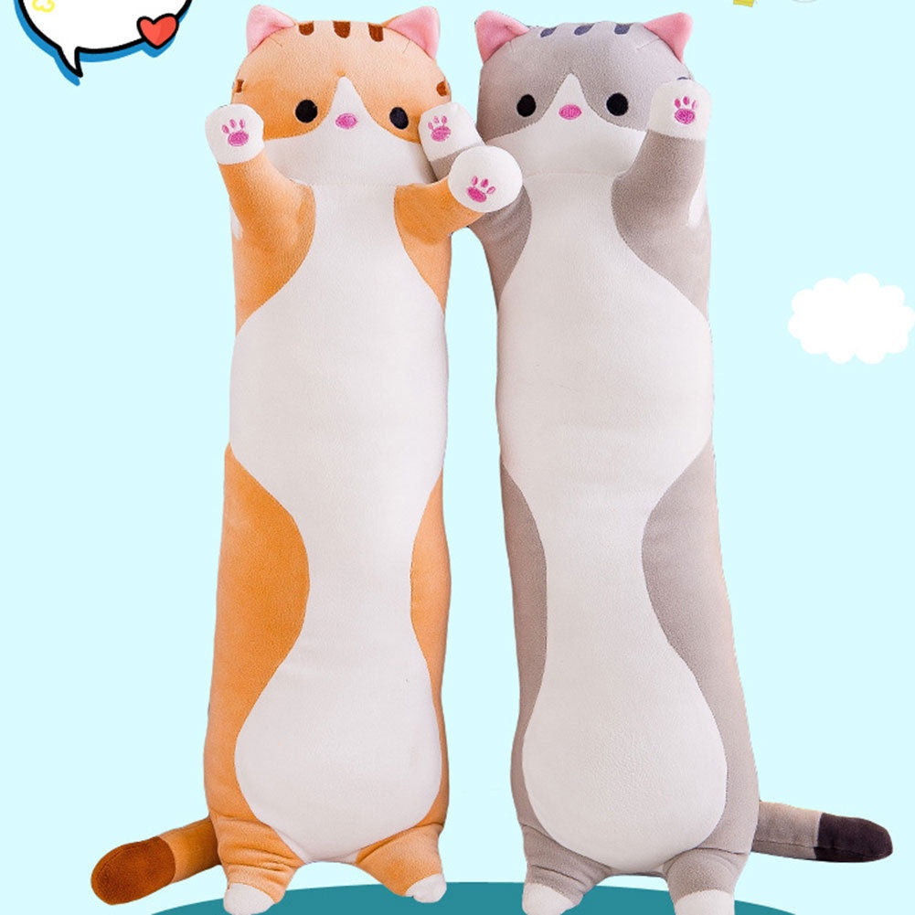 Long cat bolster plushie cushion pillow cute stuffed soft toy plush doll cat children birthday gift