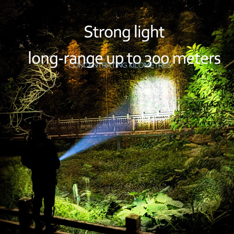 Led Flashlight Super Bright Zoomable USB Rechargeable Tactical Torch for Camping Hiking Fishing Water-proof