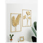 Home Decoration Metal Wall Golden Leaf Hanging Decor Gold Frame Art Wall Sculpture Living Room Bedroom Dining Office