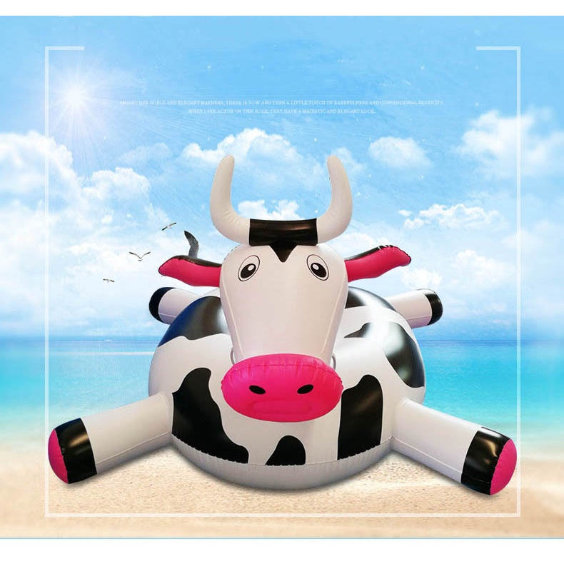 Cow Floating Inflatable Cows Pool Float For Kids Adult Float Raft Water Floating Boat Ride-On Swimming Ring Summer Toys