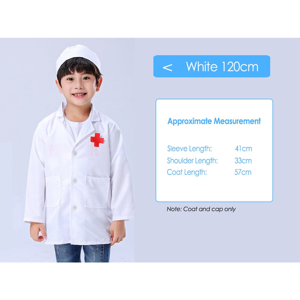 Unisex Kids Doctor Nurse Uniforms  Role Play Costume for Girl Boys Nurse Doctor Surgeon Coat Children Cosplay Party Toys