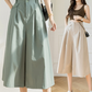 2022 Summer Korean Version Loose Cropped Pants High Waist Wide-leg Pants Slim Female Casual Pleated Casual Capris Skirts