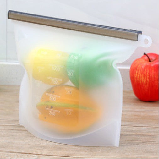 Vacuum Silicone Storage Bag Sealed Food Fruits Container Resealable And Environmentally Friendly With Airtight Seal