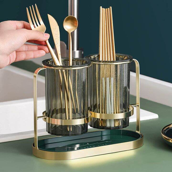 Cutlery Rack Utensils Chopsticks Holder European-Style Drain Holder Household Draining Utensil Shelf Kitchen Knife Fork