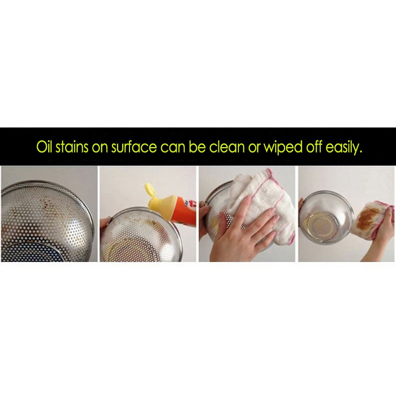 Kitchenware Stainless Steel Fine Mesh Strainer Colander Rice Vegetable Sieve 2 piece set (Pot + Drain)