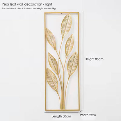 Elegant Gold Frame Pear Blossom Vivid Ginkgo Biloba Leaves Nordic Light Luxury Hanging Decoration