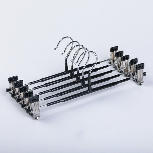 20Pcs of Strong Non Slip Clothing Black Hanger with Clip for Pants Skirt Bottom Nano-upgrade Strong Clamping Force