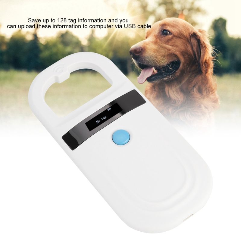 Microchip Scanner Pet Reader, Rechargeable Animal Chip Identification Scanner Microchip Scanner 134.2/ 125kHz White