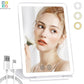 Folding Travel Mirror Lighted Makeup Mirror with 80 LEDs 3 Colors Light Modes USB Rechargeable Mirror Rechargeable Batts