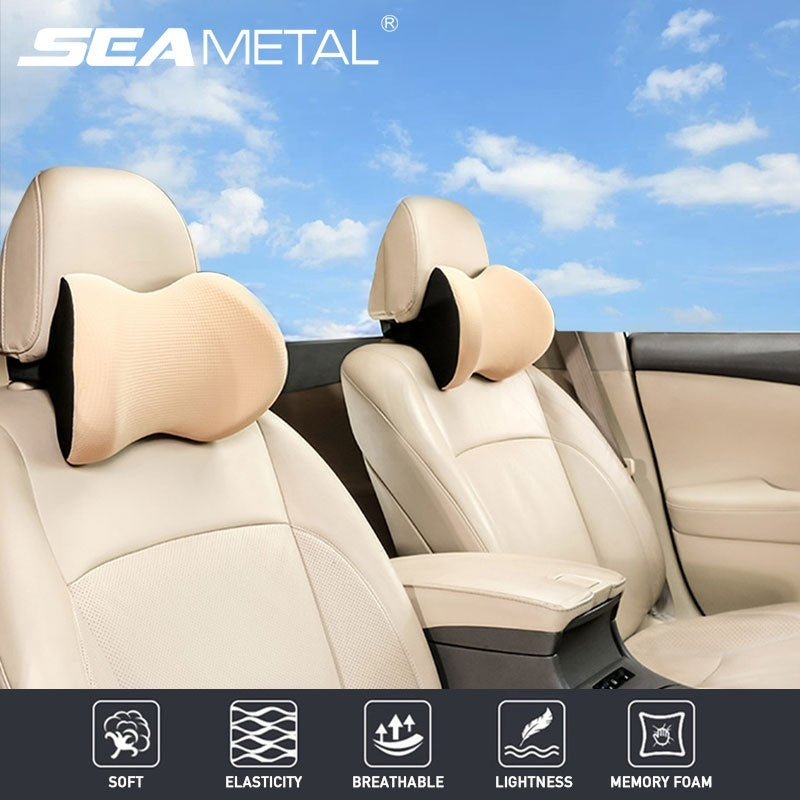 Car Headrest Seat Head Neck Rest Massage Memory Foam Cushion Office Chair Neck Pillow Support Protection Double Sided