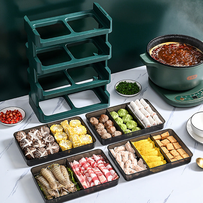 Steamboat Food Organizer Hot Pot Storage Organizer Multifunctional Multi-layer Side Dish Plate For Kitchen