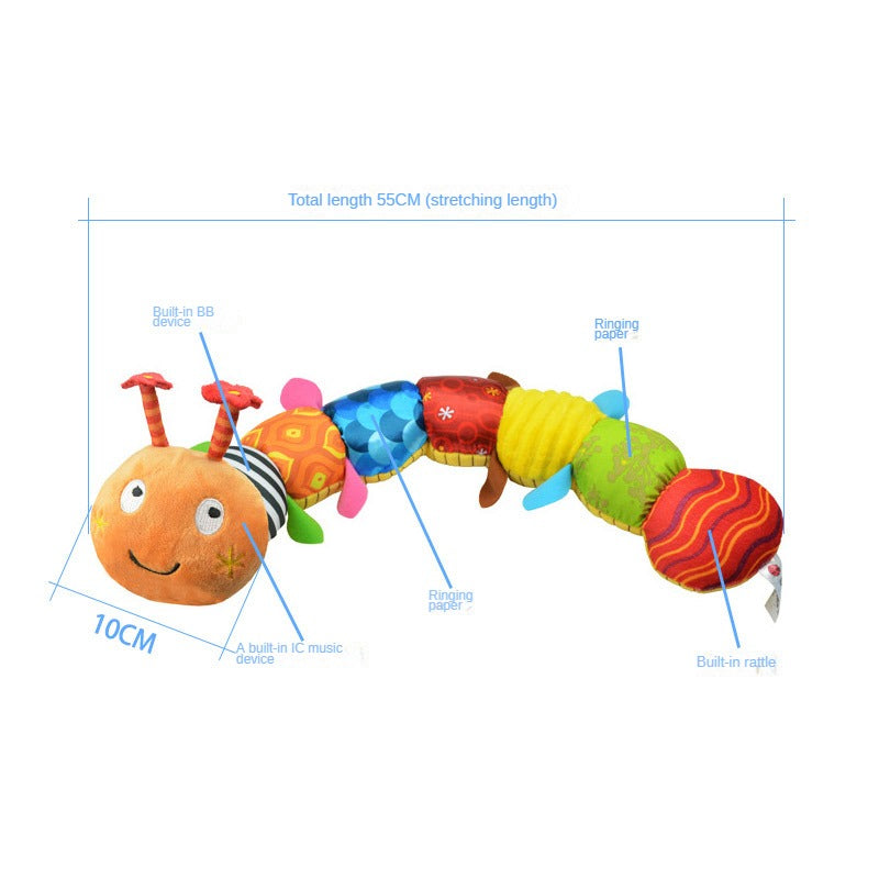 Infant Baby Musical Stuffed Animal Activity Soft Toys with Multi-Sensory Crinkle, Rattle and Textures, for Tummy Time