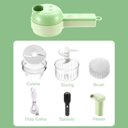 6in1 Gatling Multifunctional Vegetable Cutter Rechargeable Wireless Electric Garlic Mashed Handy Tool Food Cutter Slicer