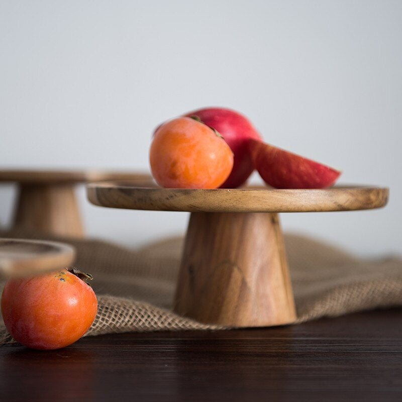 Cake Creative Food Dessert Eco Fruit Home Stand Natural Wood Photography Plate Serving Tray Japanese Style Wooden Tray