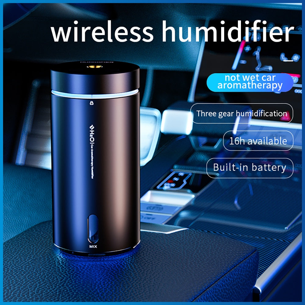 300mL Car Air Humidifier Aromatherapy Diffuser With LED Light Portable Rechargeable Aluminium Alloy For Auto Armo Home