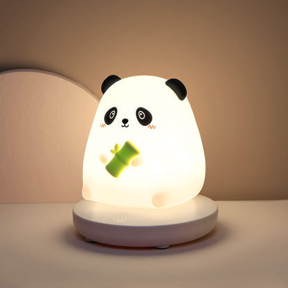 Cute Animal Silicone LED Lamp Rechargeable Night Light Rabbit Pig Panda Tiger Kids Bedside Table Lamp Birthday Gift Good