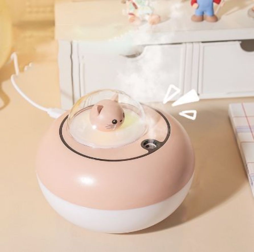 300ML Air Humidifier Cute Cat Diffuser USB Aroma Purifier Cool Mist Maker Adjustable With Night Lights At Night For Home