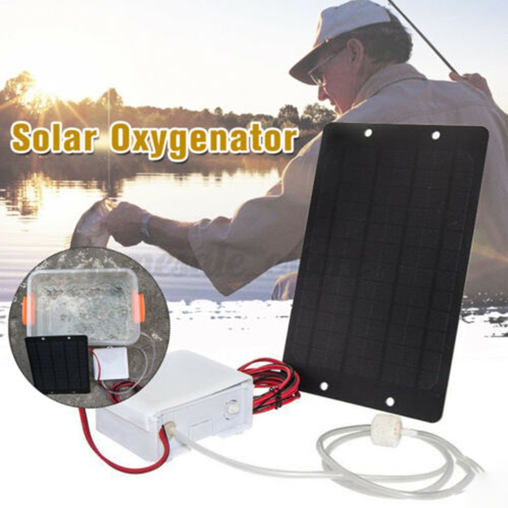 Solar Air Pumps Oxygenator Powered Panel for Aquarium Fish Tank Pond Waterproof Box Efficient Rechargeable Battery Pump