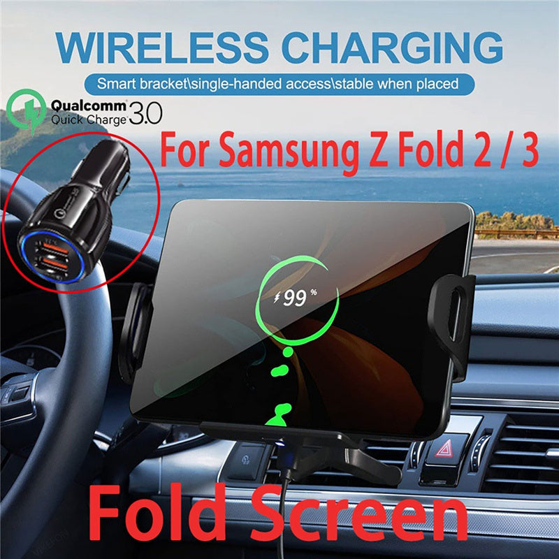 15W Qi Wireless Car Charger Mount Holder Fast Phone Charger for Samsung Galaxy Z Fold 3 2 iPhone 13 12 Max Huawei Mate X