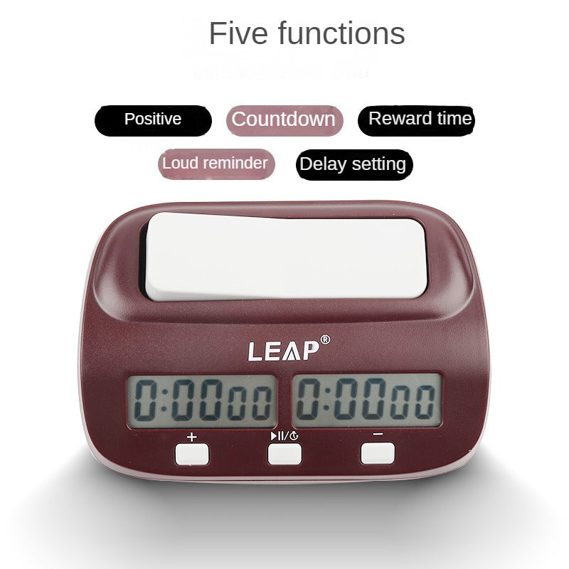 LEAP PQ9907S Digital Chess Clock I-go Count Up Down Timer for Game Competition Multi-functional Alarm Preset Stopwatch